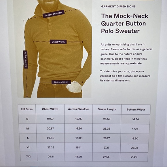 State Cashmere Men’s Button Up Mock Neck Sweater NWT Sz XL 100% Pure cashmere - Picture 6 of 12